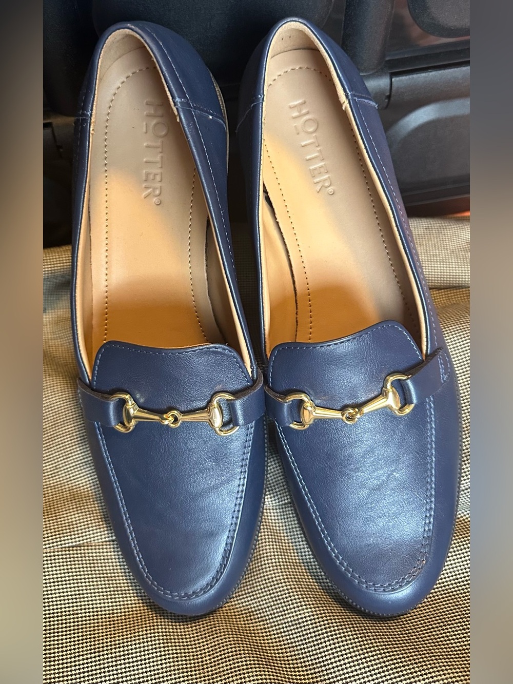 💙 NWOT Hotter Clovelly Navy Leather Horsebit Loafers Size 11